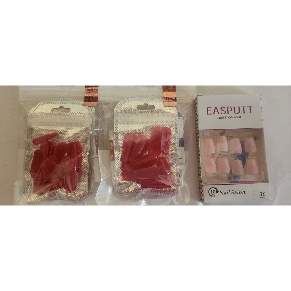 Press-on Nails Red Pink  NWT